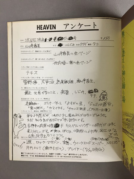 HEAVEN　Vol.2 No.7　1981年1月号　編集人：佐内順一郎　　デザイン：羽良多平吉ほか