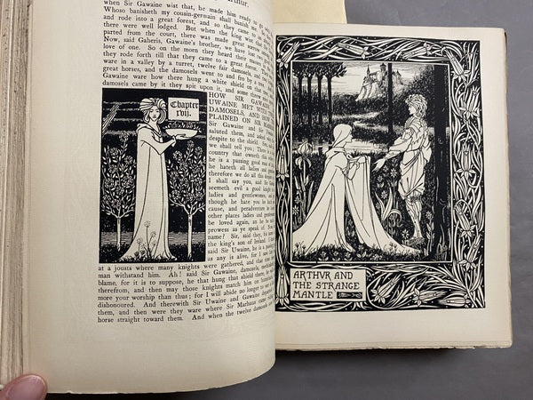 ☆ラインブロック☆オーブリー・ビアズリーAUBREY BEARDSLEY 中判『（アーサー王の死）アーサー王と不思議なマント』 １９２７年制作 -  美術品