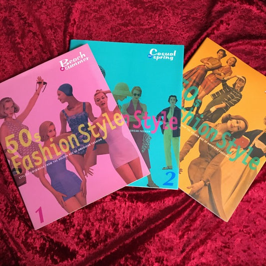 50s Fashion Style　1:Beach summer　2:Casual for spring 3::Casual for autumn 4:Elegance for winter 5:Parties,print＆accessories 1～５ 5冊セット